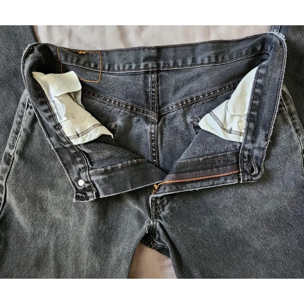 Levis 550 Jeans‎ Mens 32x31 Black Relaxed Tapered Leg Denim Distressed